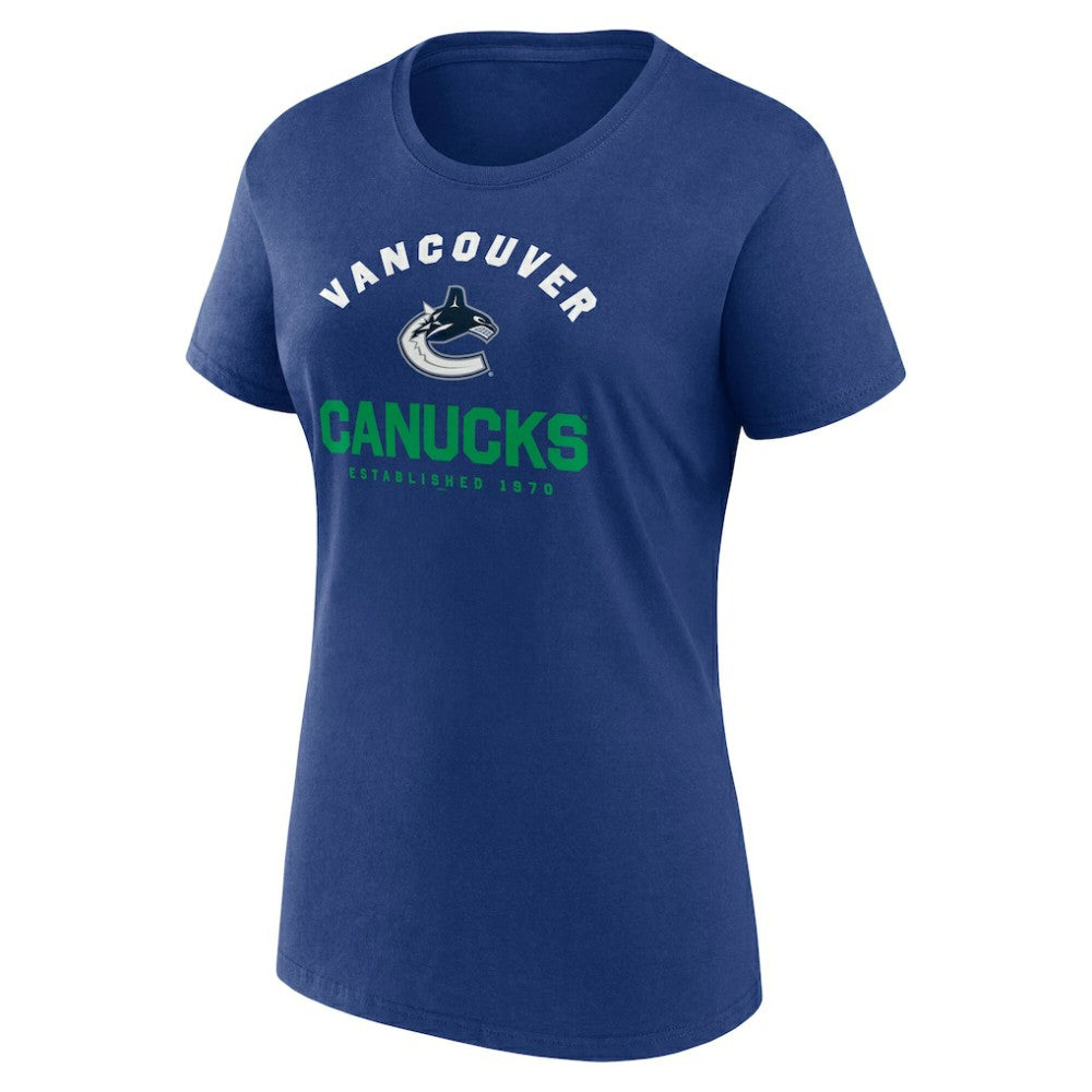 Vancouver Canucks Logo Athletic Women's Unrivaled T-Shirt - Blue T-shirts