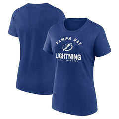 Tampa Bay Lightning Logo Athletic Women's Unrivaled T-Shirt - Blue T-shirts
