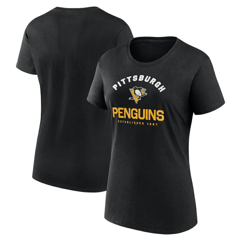 Pittsburgh Penguins Logo Athletic Women's Unrivaled T-Shirt - Black T-shirts