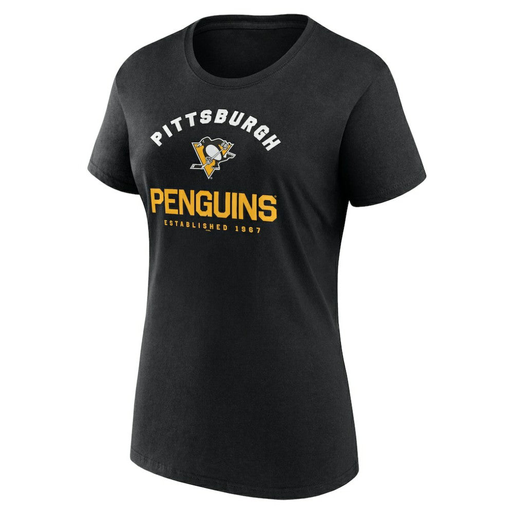 Pittsburgh Penguins Logo Athletic Women's Unrivaled T-Shirt - Black T-shirts