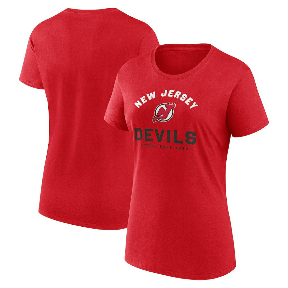 New Jersey Devils Logo Athletic Women's Unrivaled T-Shirt - Red T-shirts