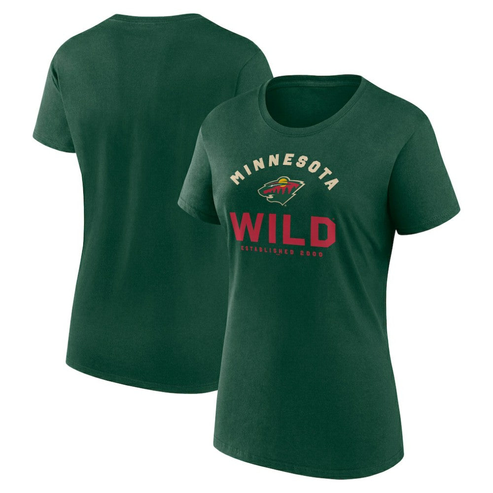 Minnesota Wild Logo Athletic Women's Unrivaled T-Shirt - Green T-shirts