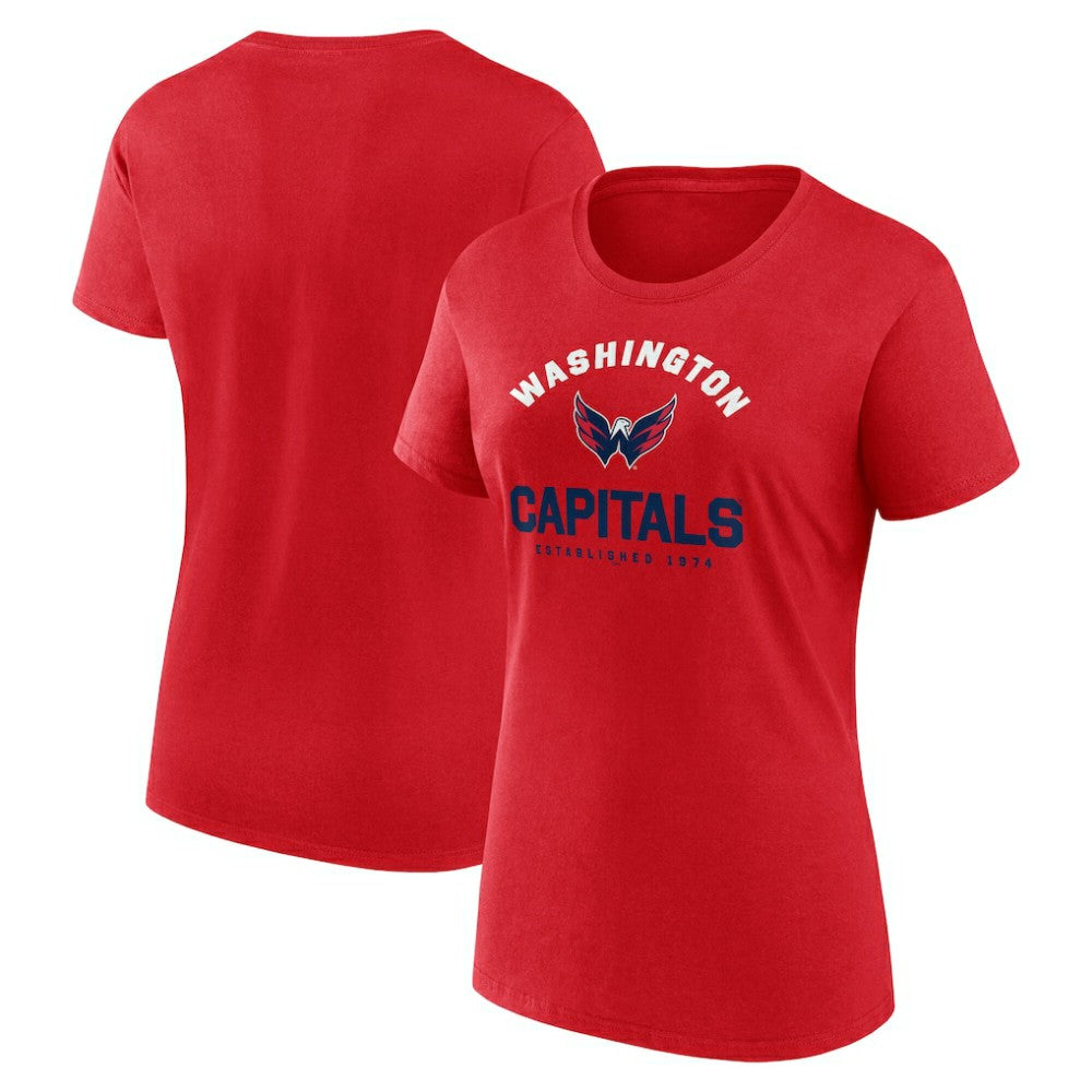 Washington Capitals Logo Athletic Women's Unrivaled T-Shirt - Red T-shirts