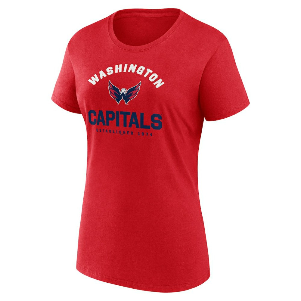 Washington Capitals Logo Athletic Women's Unrivaled T-Shirt - Red T-shirts