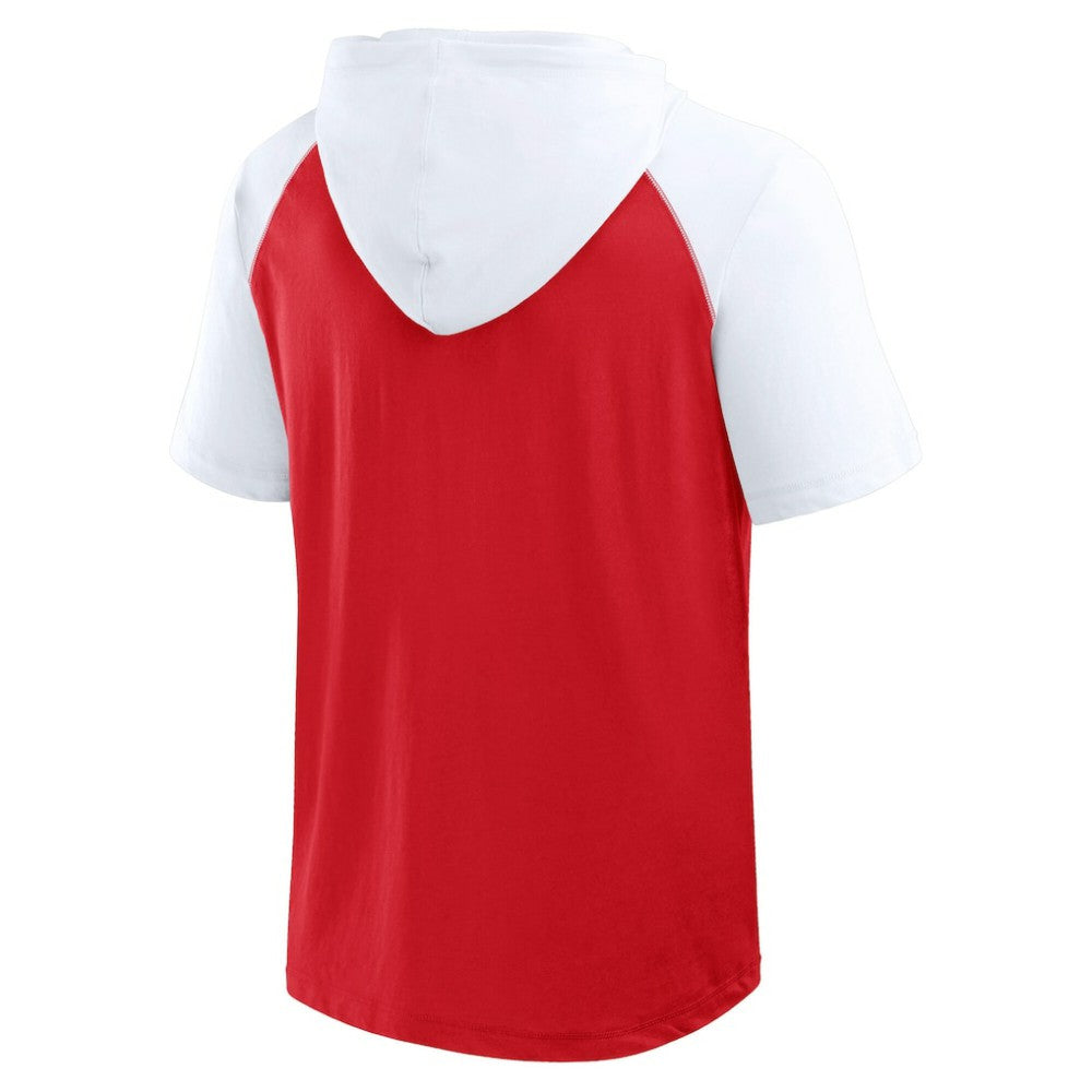 Detroit Red Wings Logo Athletic Prime Raglan Short Sleeve Pullover Hoodie - Red Hoodies