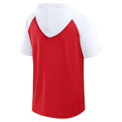 Detroit Red Wings Logo Athletic Prime Raglan Short Sleeve Pullover Hoodie - Red Hoodies