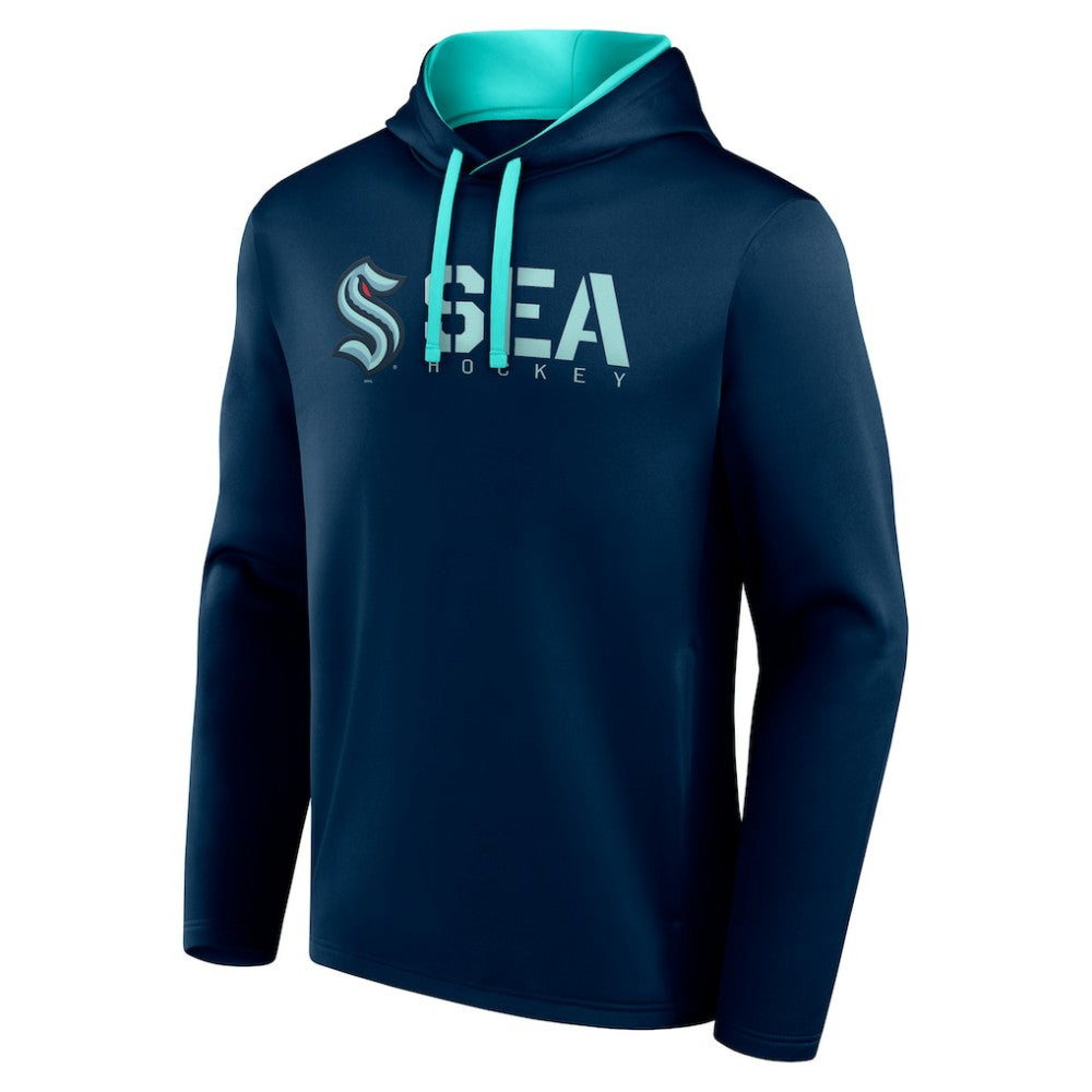 Seattle Kraken Logo Athletic Head Start Pullover Hoodie - Navy Hoodies