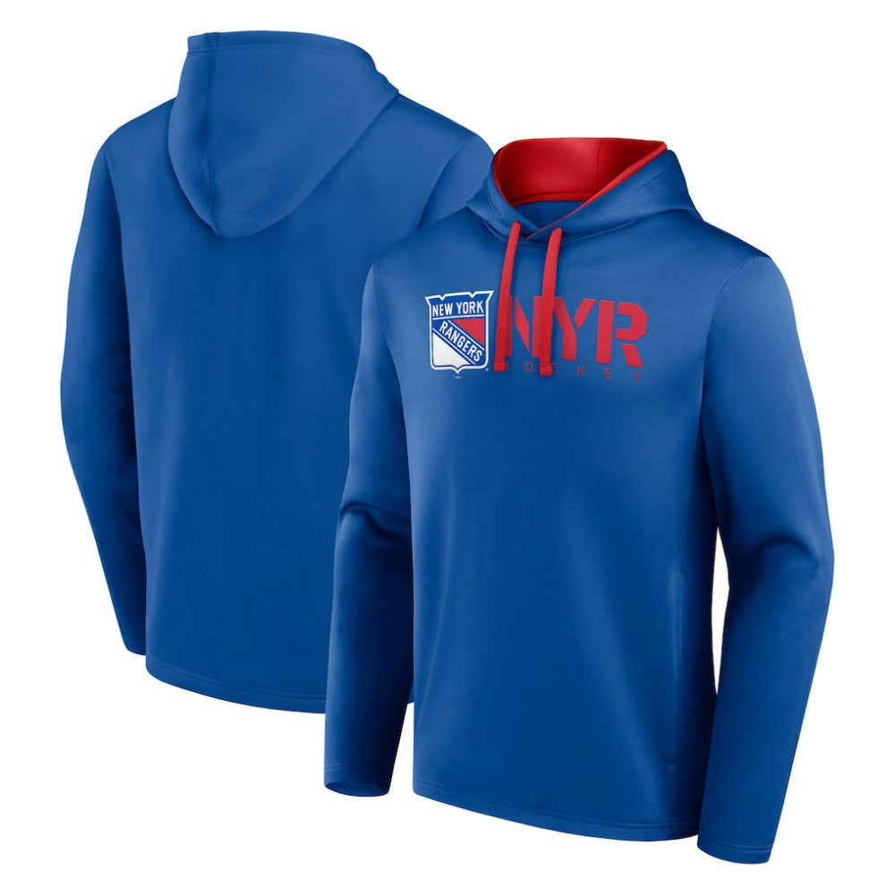 New York Rangers Logo Athletic Head Start Pullover Hoodie - Blue Hoodies