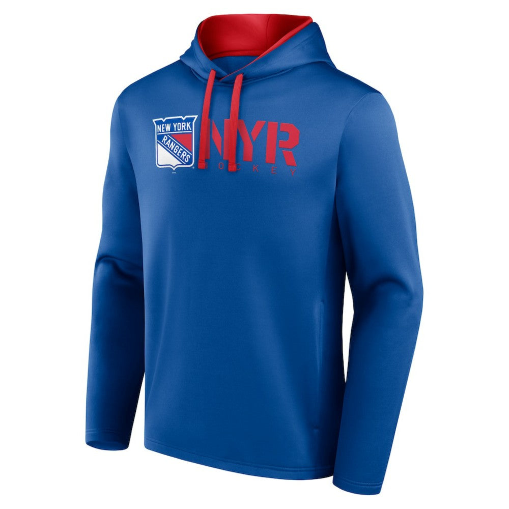 New York Rangers Logo Athletic Head Start Pullover Hoodie - Blue Hoodies