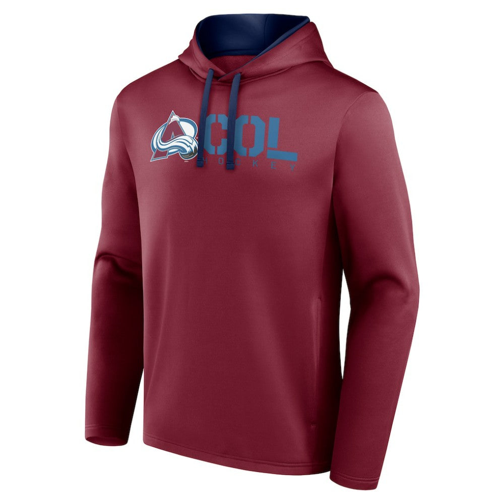 Colorado Avalanche Logo Athletic Head Start Pullover Hoodie - Burgundy Hoodies