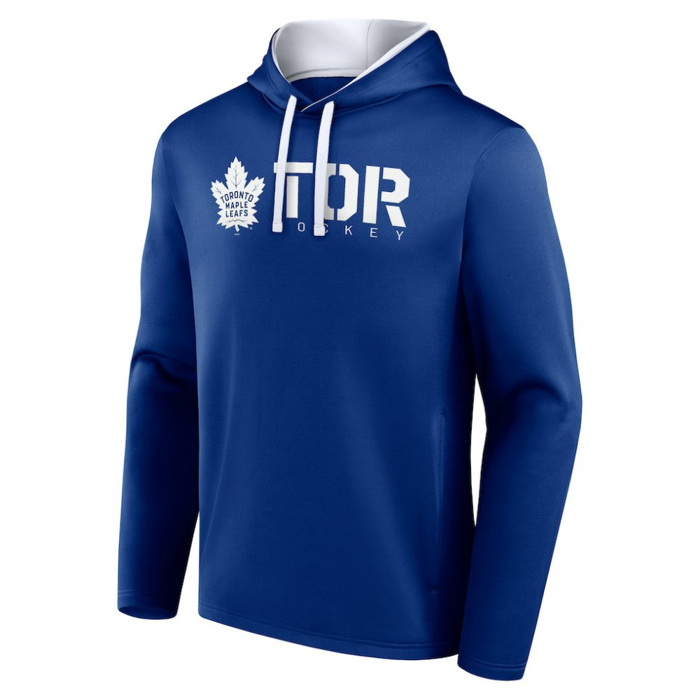 Toronto Maple Leafs Logo Athletic Head Start Pullover Hoodie - Blue Hoodies