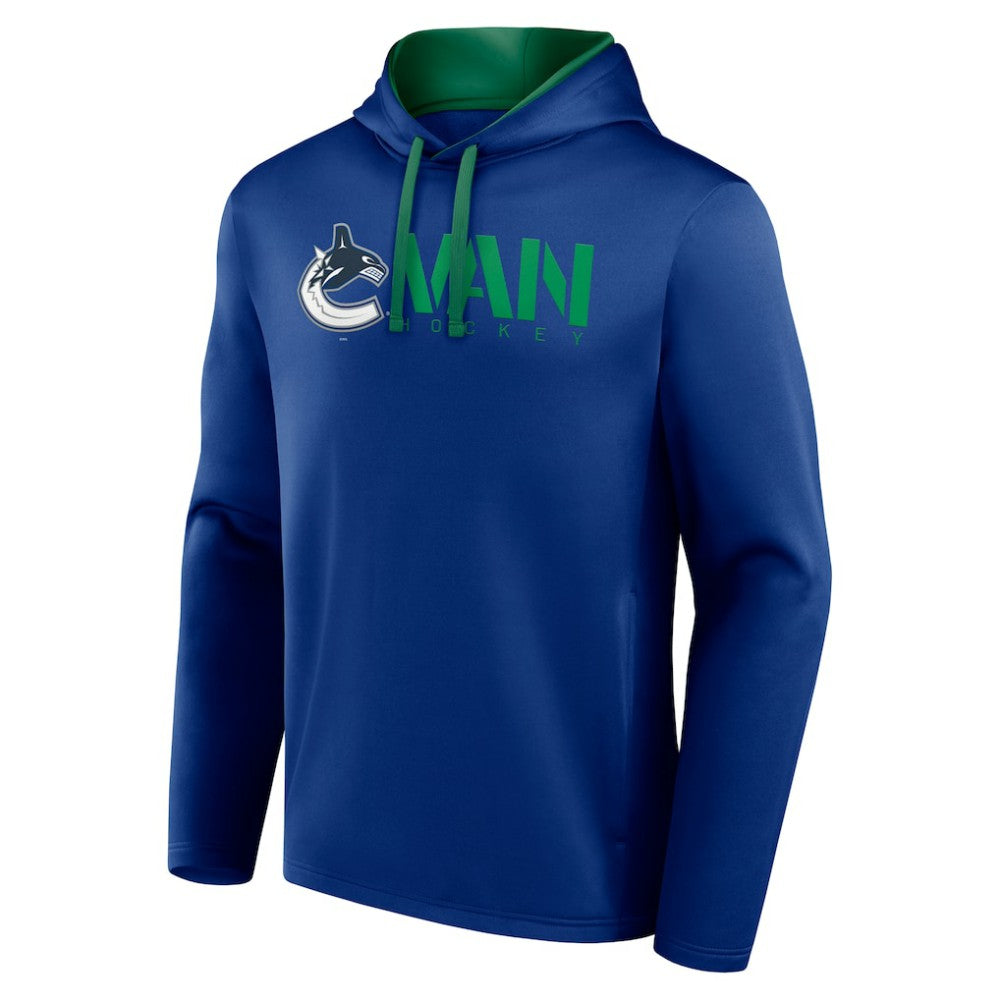 Vancouver Canucks Logo Athletic Head Start Pullover Hoodie - Blue Hoodies