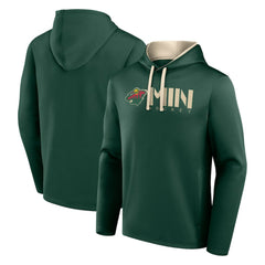Minnesota Wild Logo Athletic Head Start Pullover Hoodie - Green Hoodies