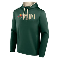 Minnesota Wild Logo Athletic Head Start Pullover Hoodie - Green Hoodies