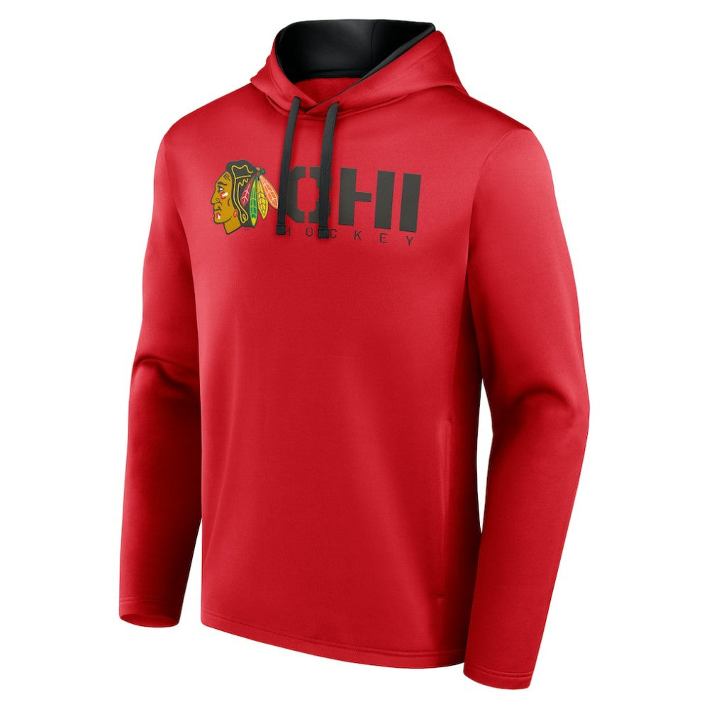 Chicago Blackhawks Logo Athletic Head Start Pullover Hoodie - Red Hoodies