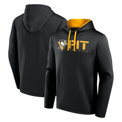 Pittsburgh Penguins Logo Athletic Head Start Pullover Hoodie - Black Hoodies
