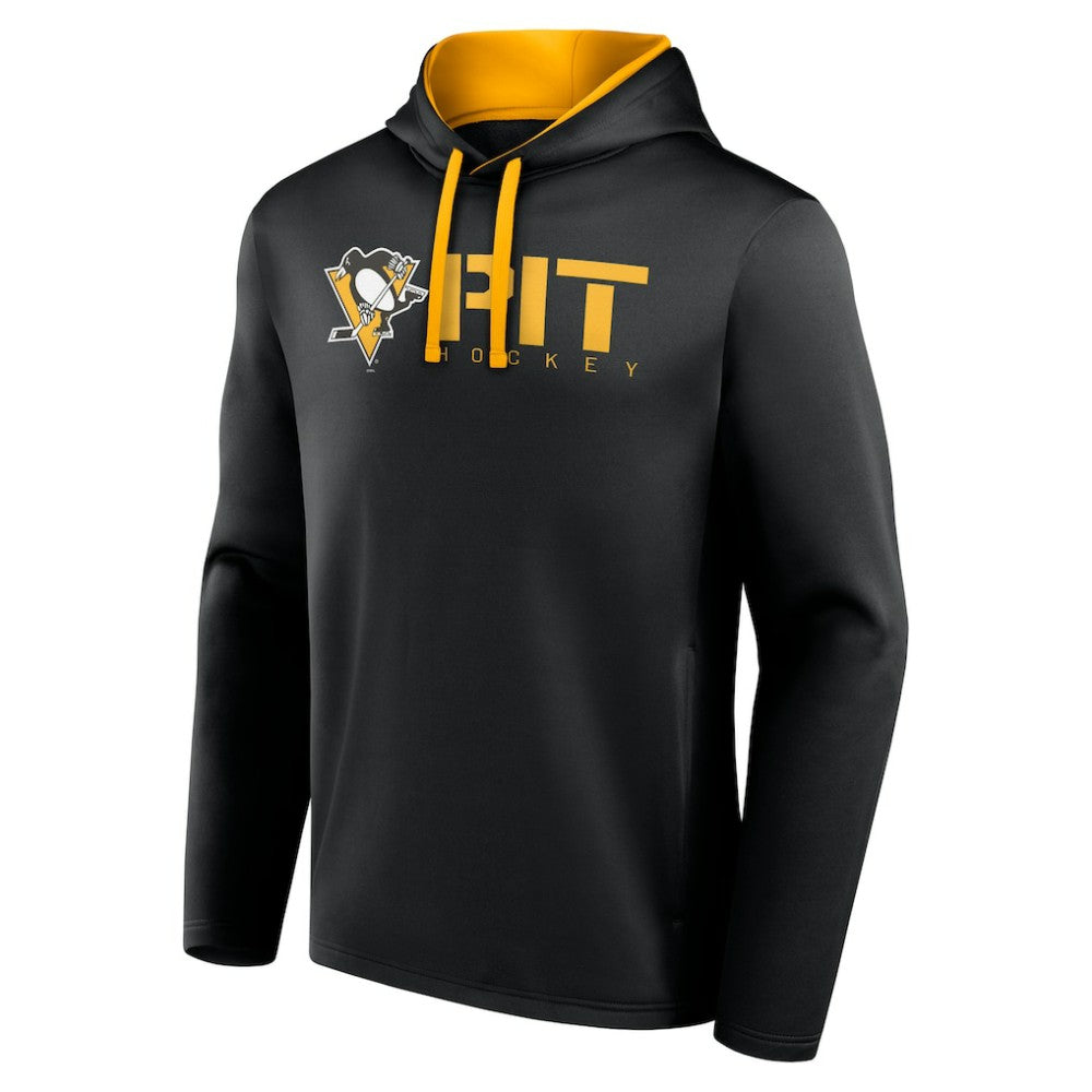 Pittsburgh Penguins Logo Athletic Head Start Pullover Hoodie - Black Hoodies
