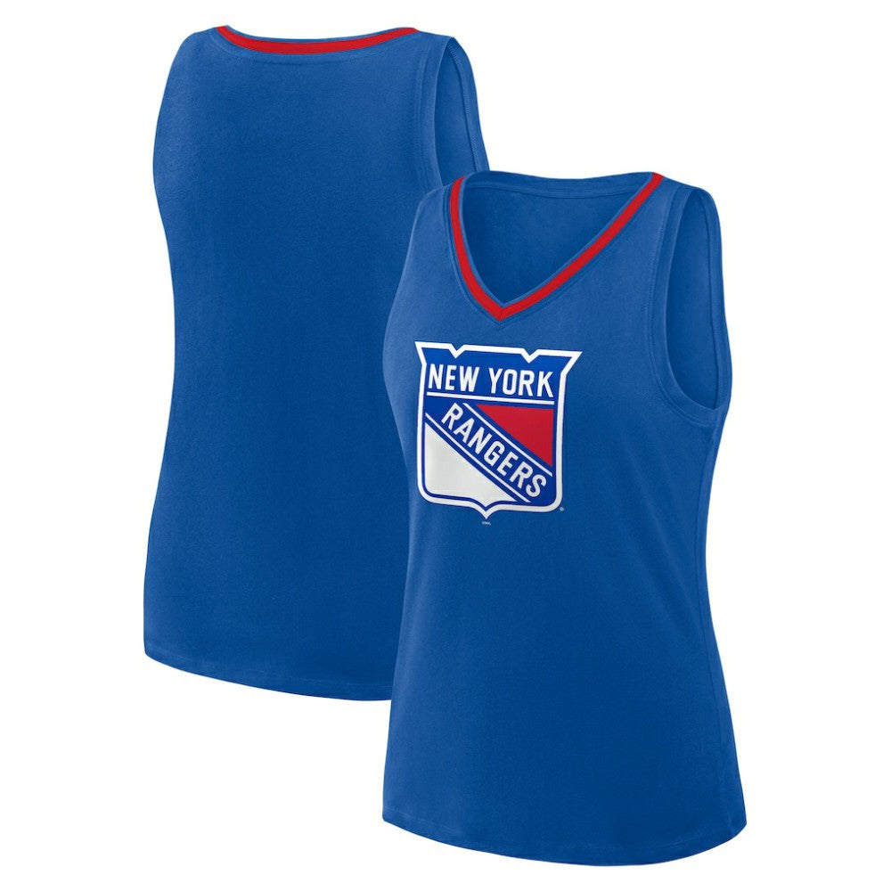 New York Rangers Logo Athletic Women's Stellar Win V-Neck Tank Top - Blue Tank Top