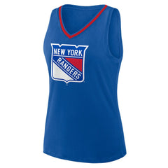 New York Rangers Logo Athletic Women's Stellar Win V-Neck Tank Top - Blue Tank Top