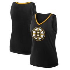 Boston Bruins Logo Athletic Women's Stellar Win V-Neck Tank Top - Black Tank Top
