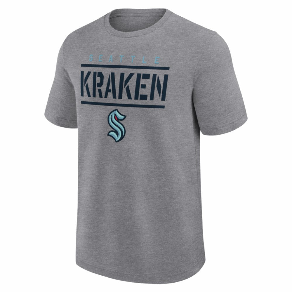 Seattle Kraken Logo Athletic Top Notch T-Shirt - Heather Gray T-shirts