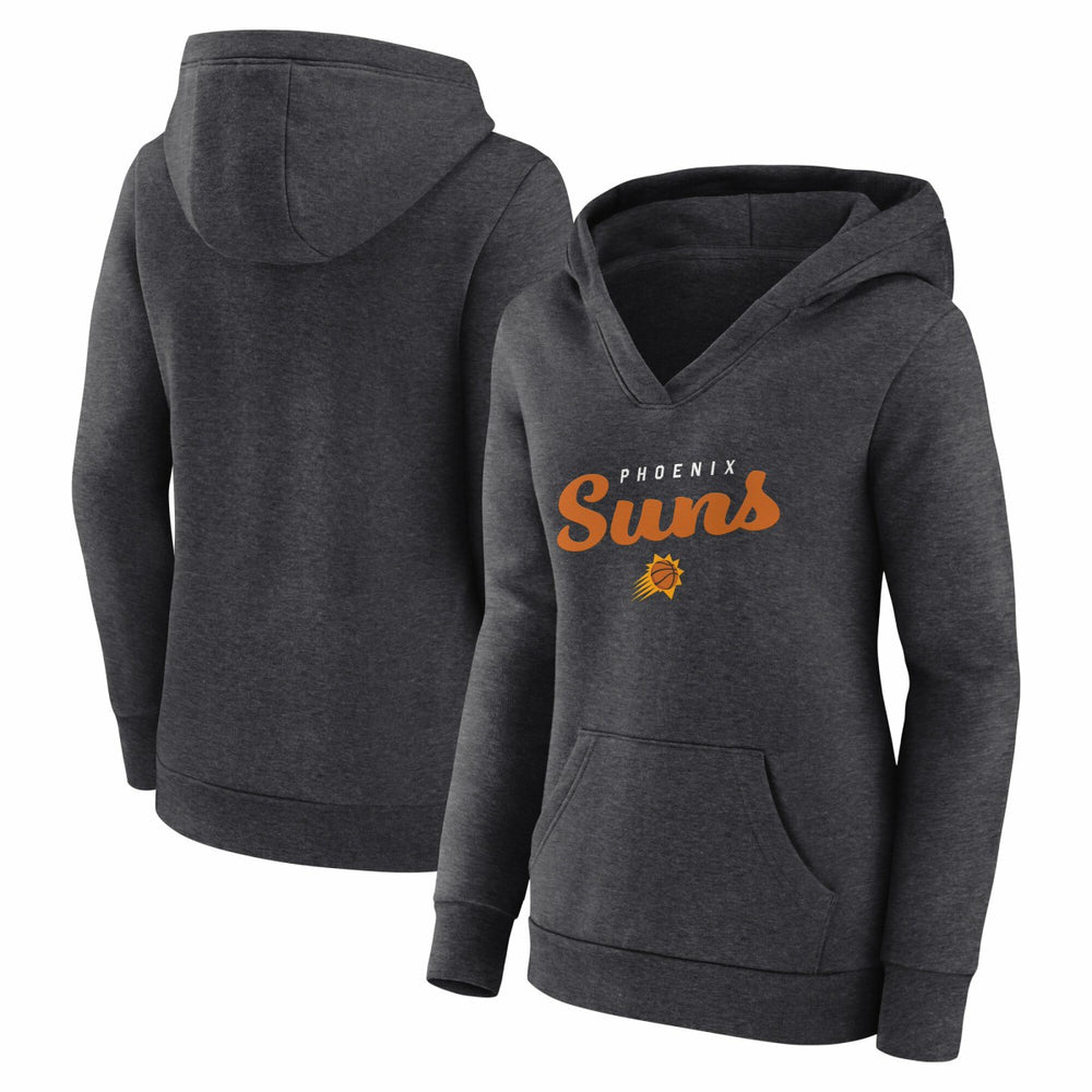 Phoenix Suns Logo Athletic Women's Triumphant V-Neck Pullover Hoodie - Heather Charcoal cheap