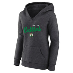 Boston Celtics Logo Athletic Women's Triumphant V-Neck Pullover Hoodie - Heather Charcoal discount
