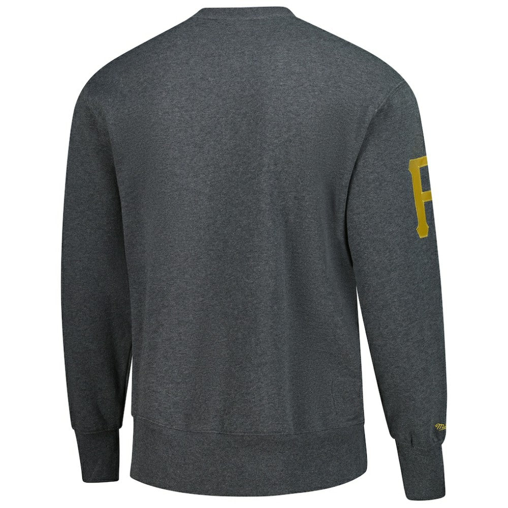 Roberto Clemente Pittsburgh Pirates Legends Collection Vintage Logo Name & Number Fleece Pullover Sweatshirt Heather Charcoal