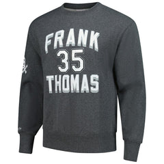 Frank Thomas Chicago White Sox Legends Collection Vintage Logo Name & Number Fleece Pullover Sweatshirt Heather Charcoal