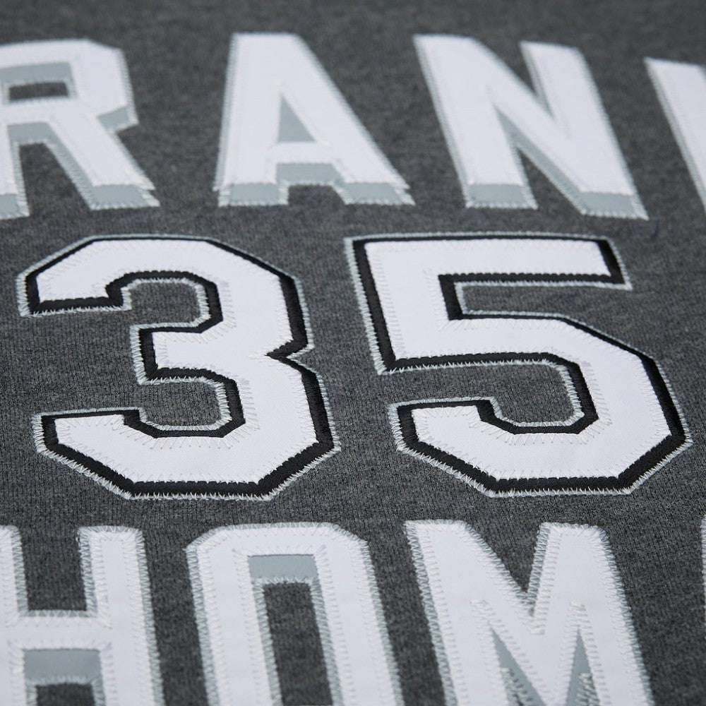 Frank Thomas Chicago White Sox Legends Collection Vintage Logo Name & Number Fleece Pullover Sweatshirt Heather Charcoal