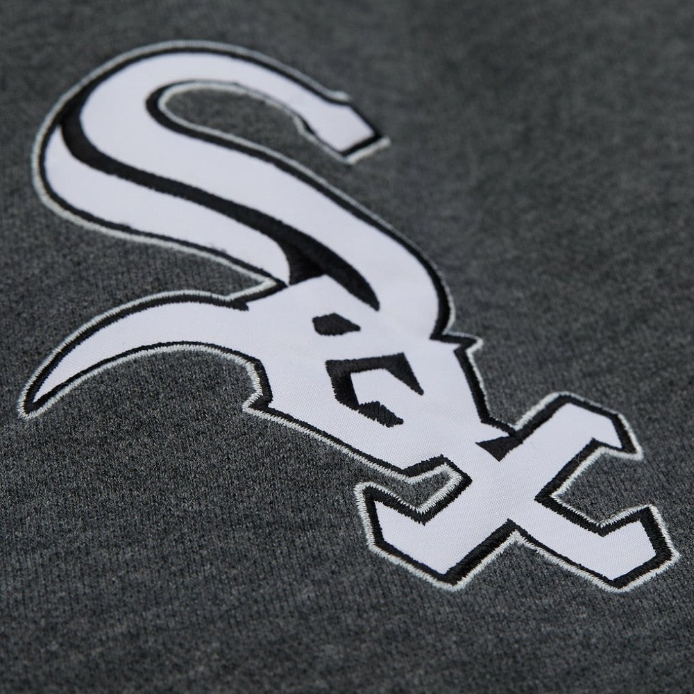 Frank Thomas Chicago White Sox Legends Collection Vintage Logo Name & Number Fleece Pullover Sweatshirt Heather Charcoal