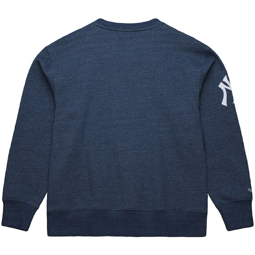 Derek Jeter New York Yankees Legends Collection Vintage Logo Fleece Name & Number Pullover Sweatshirt Heather Navy
