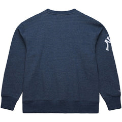 Derek Jeter New York Yankees Legends Collection Vintage Logo Fleece Name & Number Pullover Sweatshirt Heather Navy