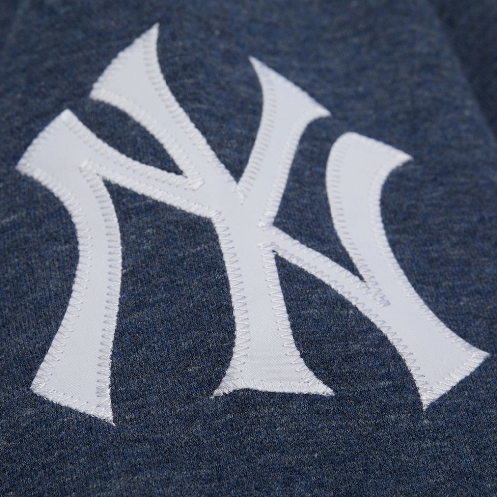 Derek Jeter New York Yankees Legends Collection Vintage Logo Fleece Name & Number Pullover Sweatshirt Heather Navy