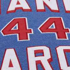 Hank Aaron Atlanta Braves Legends Collection Vintage Logo Fleece Name & Number Pullover Sweatshirt Royal