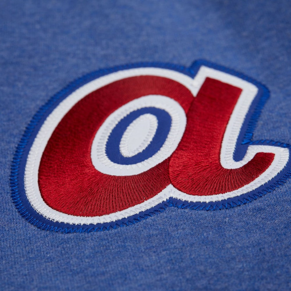 Hank Aaron Atlanta Braves Legends Collection Vintage Logo Fleece Name & Number Pullover Sweatshirt Royal