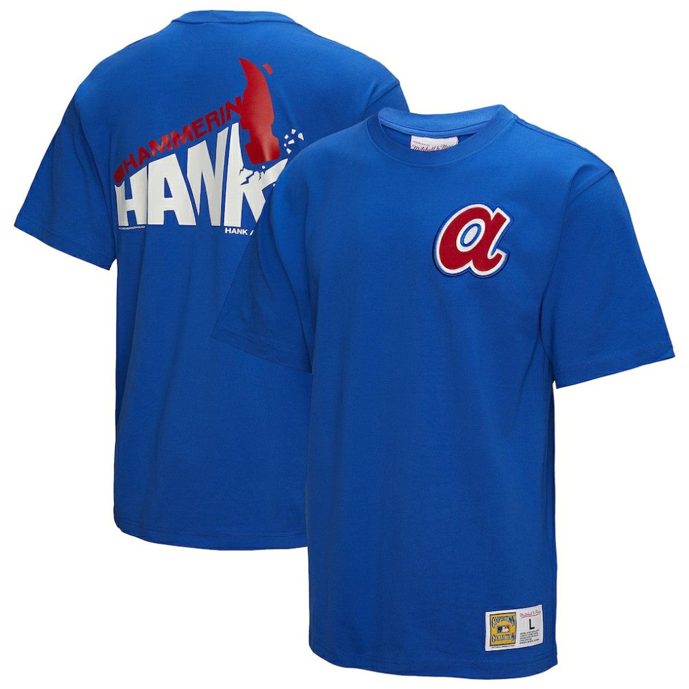Hank Aaron Atlanta Braves Legends Collection Vintage Logo T-Shirt Royal