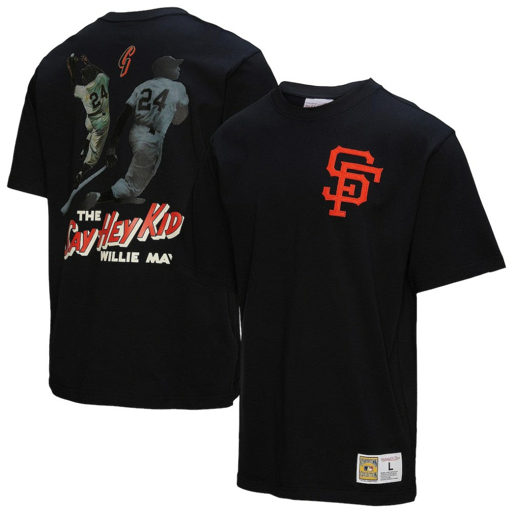 Willie Mays San Francisco Giants Legends Collection Vintage Logo T-Shirt Black