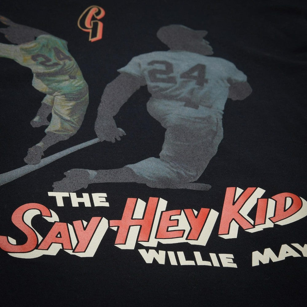 Willie Mays San Francisco Giants Legends Collection Vintage Logo T-Shirt Black