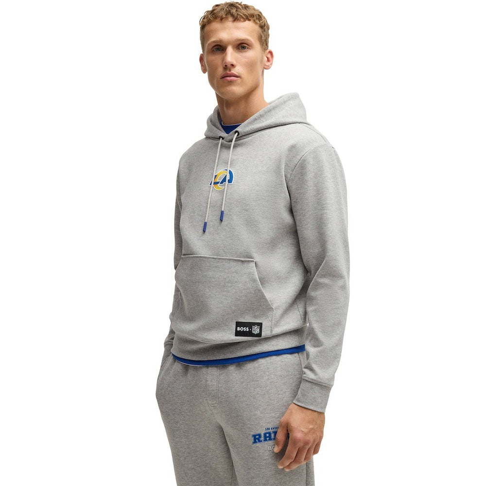 Los Angeles Rams Hugo Boss Unisex Woodson Tri-Blend Hoodie - Heather Gray on sale