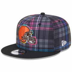 Cleveland Browns New Era 2024 NFL Crucial Catch Plaid 9FIFTY Snapback Hat - Black for sale
