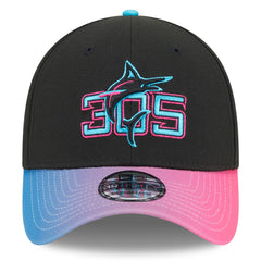 Miami Marlins 2025 City Connect 39THIRTY Flex Hat Black/Pink