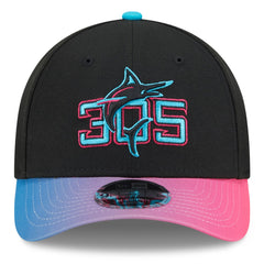 Miami Marlins 2025 City Connect 9FORTY M-Crown Adjustable Hat Black/Pink