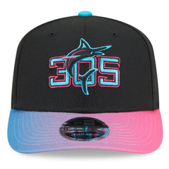 Miami Marlins 2025 City Connect 9SEVENTY Adjustable Hat Black/Pink