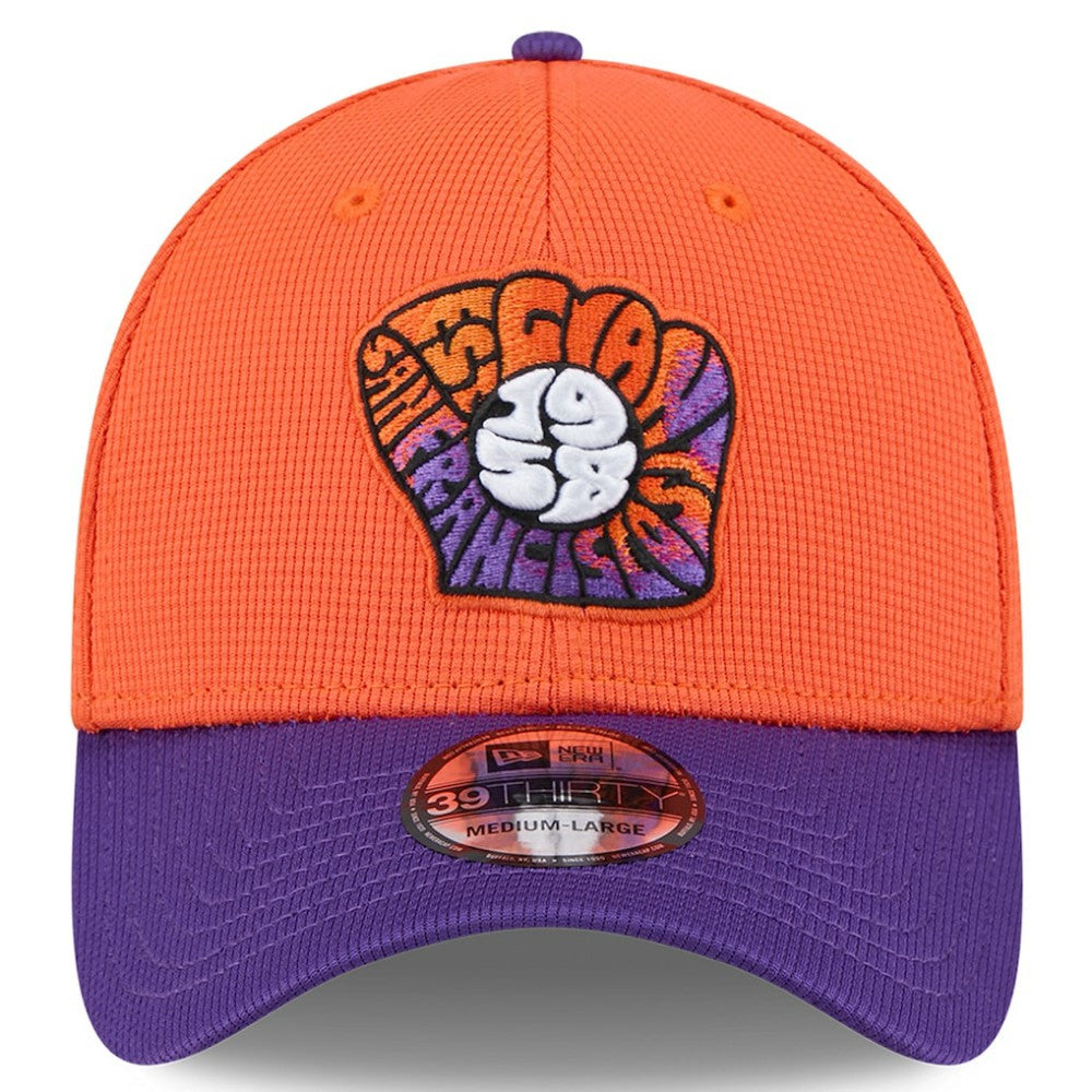 San Francisco Giants 2025 City Connect Batting Practice 39THIRTY Flex Hat Orange/Purple