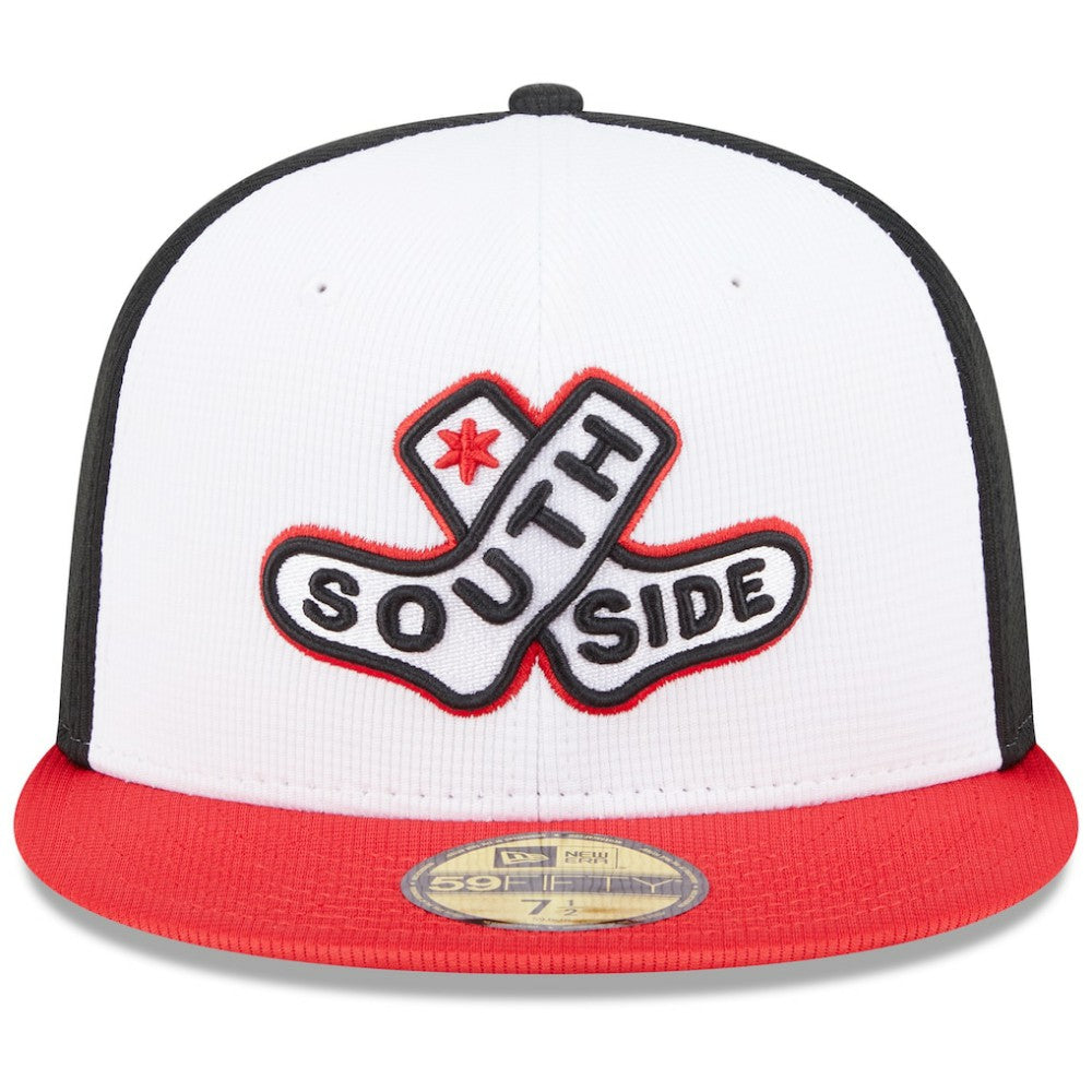 Chicago White Sox 2025 City Connect Batting Practice 59FIFTY Fitted Hat White/Red