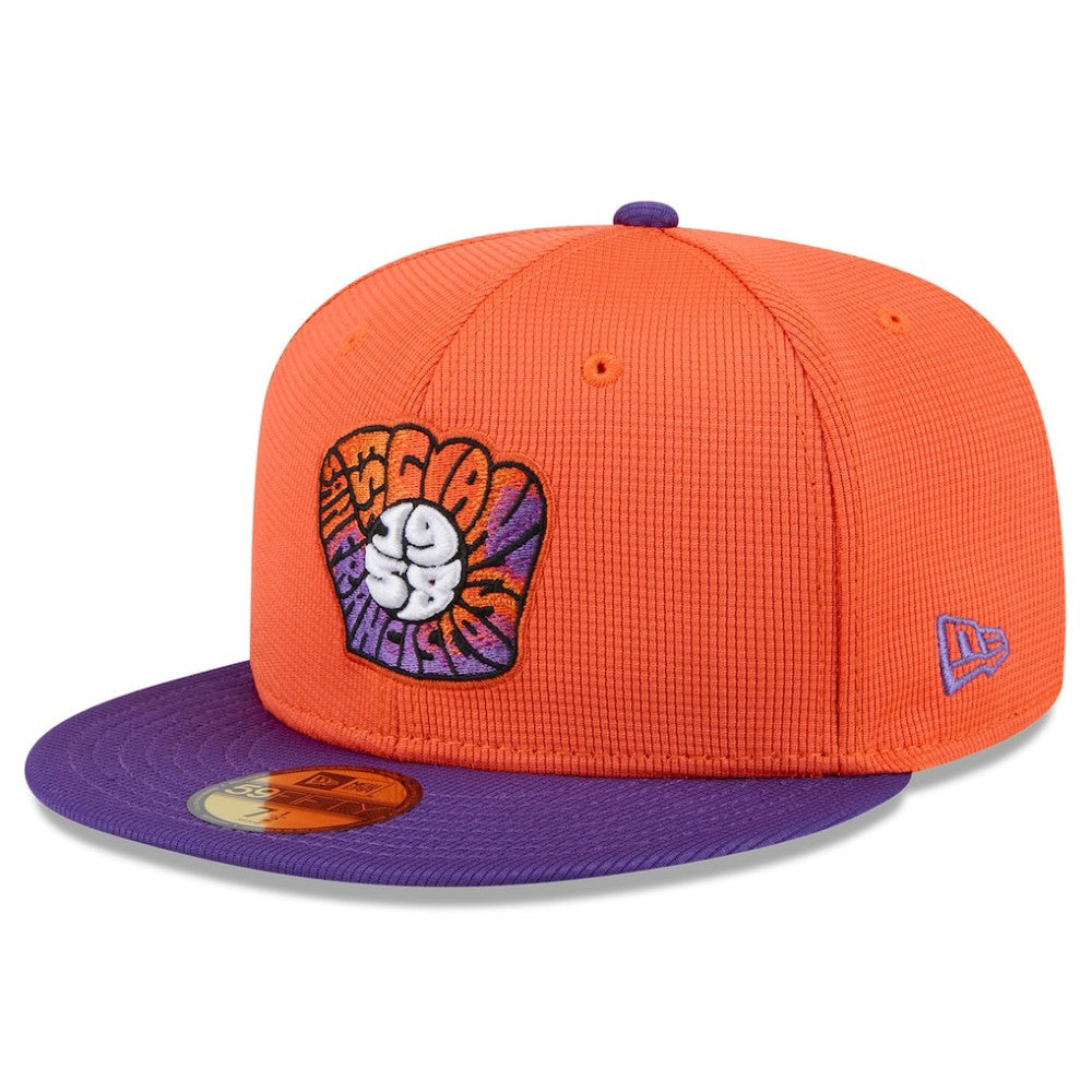 San Francisco Giants 2025 City Connect Batting Practice 59FIFTY Fitted Hat Orange/Purple