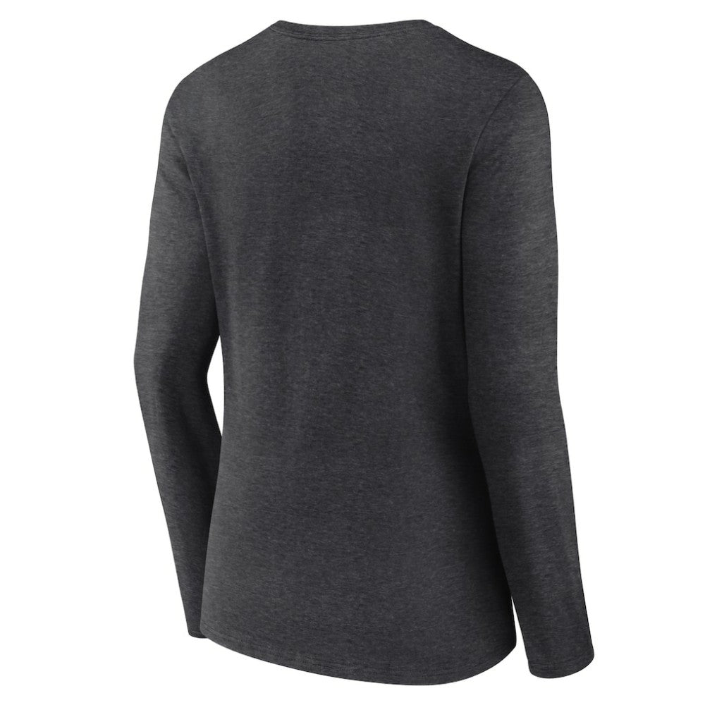 Vegas Golden Knights Women's Primary Logo Long Sleeve V-Neck T-Shirt - Charcoal T-shirts