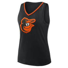 Baltimore Orioles Logo Athletic Women's Stellar Win V-Neck Tank Top Black