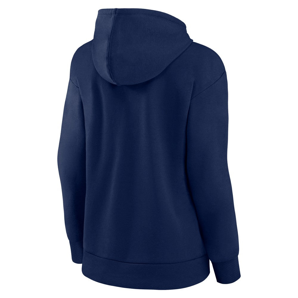 Milwaukee Brewers Logo Athletic Women's Logo Triumphant V-Neck Pullover Hoodie Navy